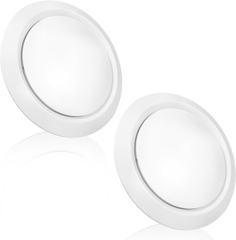 Frdhee 2PCS 8 Inch Soffit Vent, Adjustable Air Vent Cover White ABS Round Exhaust Air Vent Cover for Exhaust Fan, Inline Duct Fan, Dryer Vent, HVAC Ventilation, Attic & Home Venting (8in) - Image 1
